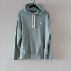 ACNE STUDIOS light blue turquoise hoodie with embroidered patch